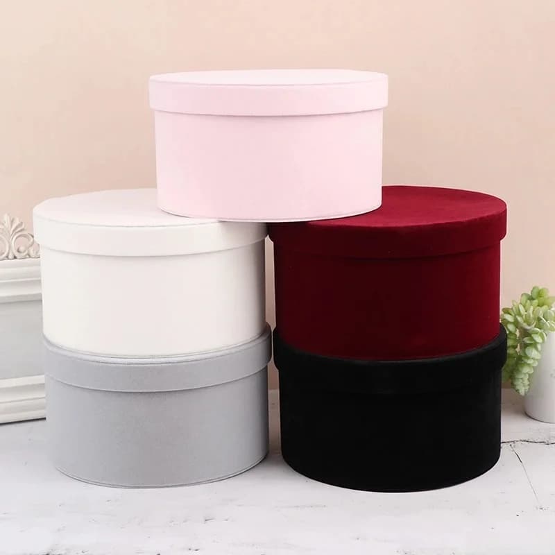 Boîtes à fleurs rondes en velours, emballage cadeau, boîte-cadeau Tanabmi, fête des Léons chinois, décoration de mariage, boîte à bonbons, 1PC