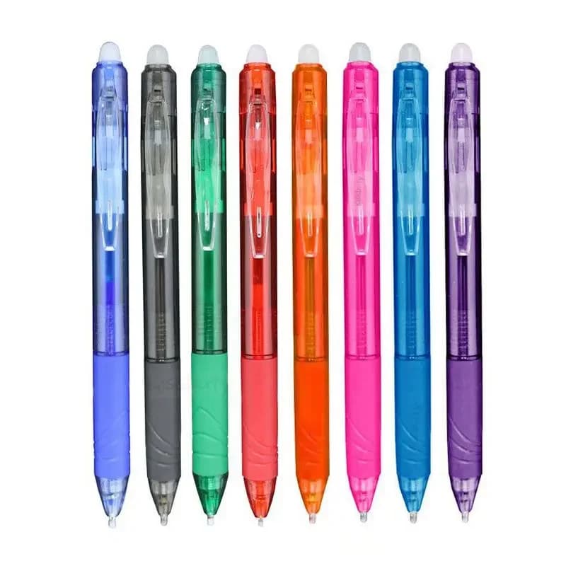 Ensemble de stylos à encre gel effaçable magique, stylos rétractables, poignée lavable, plus récent, recharge, presse, 8 couleurs, 0.7mm
