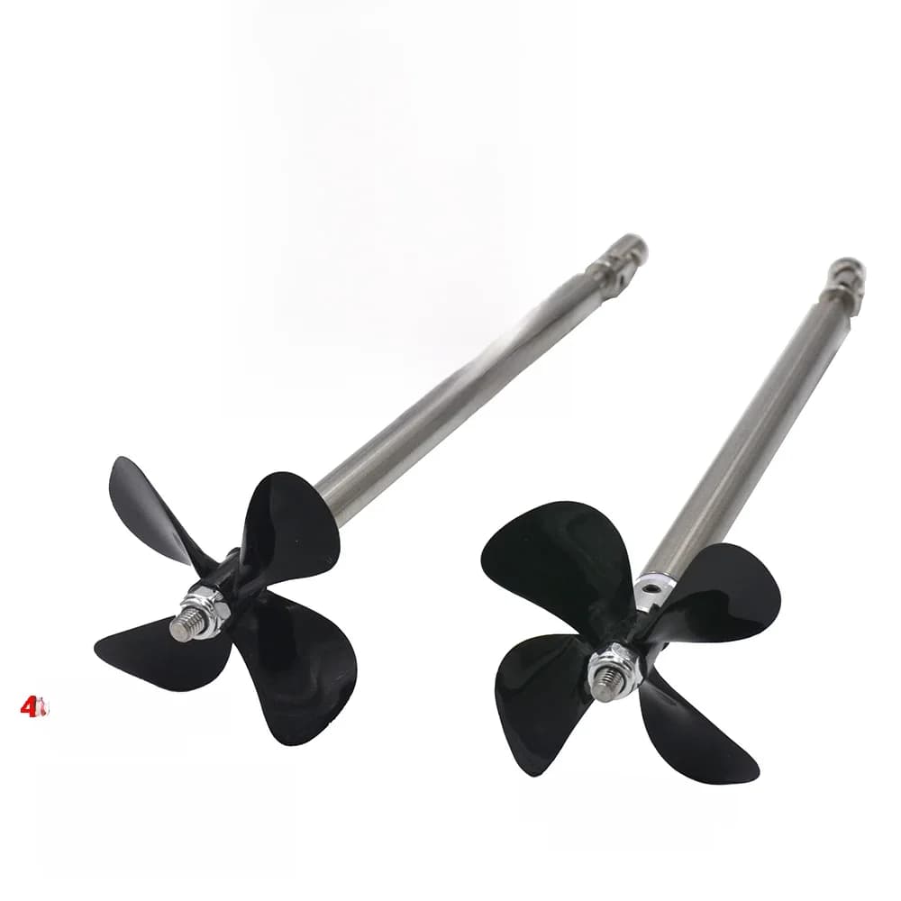 1 paire de moteur de bateau RC 4MM, jeu d'arbres en acier inoxydable, Joint universel en métal avec hélices à 4 pales CW/CCW de 50mm