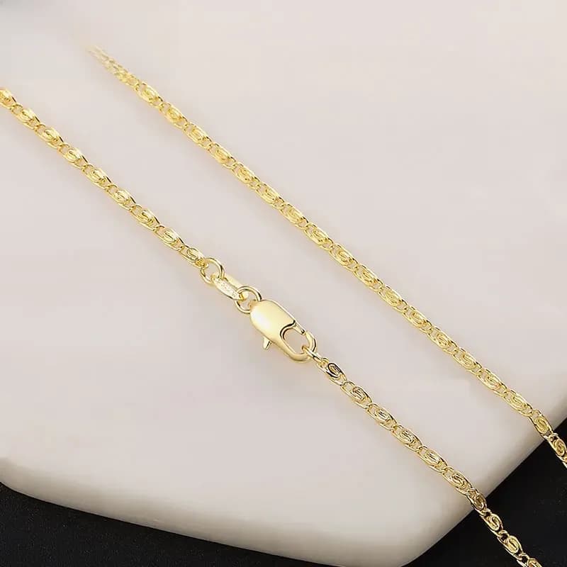DOTEFFIL 925 argent Sterling 16/18/20/22/24 pouces or 2MM chaîne collier pour femmes homme mode cadeau de mariage bijoux
