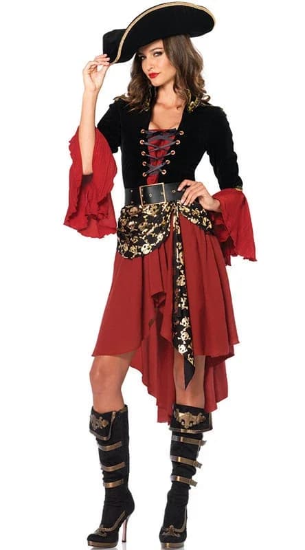 Halloween femme Pirate Costume femmes capitaine Pirates Cosplay Fantasia déguisement