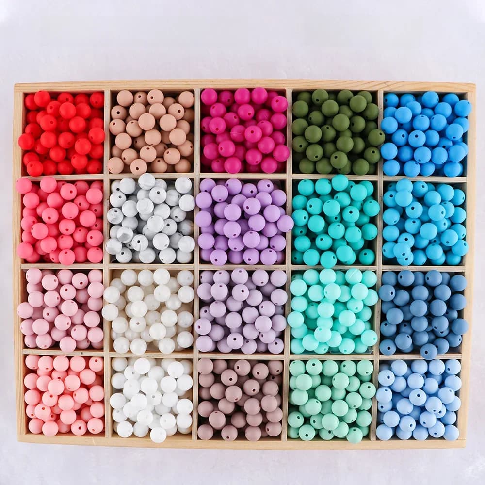 Kovict 50pcs perles en Silicone 9/12/15mm perles rondes en Silicone pour la fabrication de bijoux bracelet à bricoler soi-même collier bijoux accessoires
