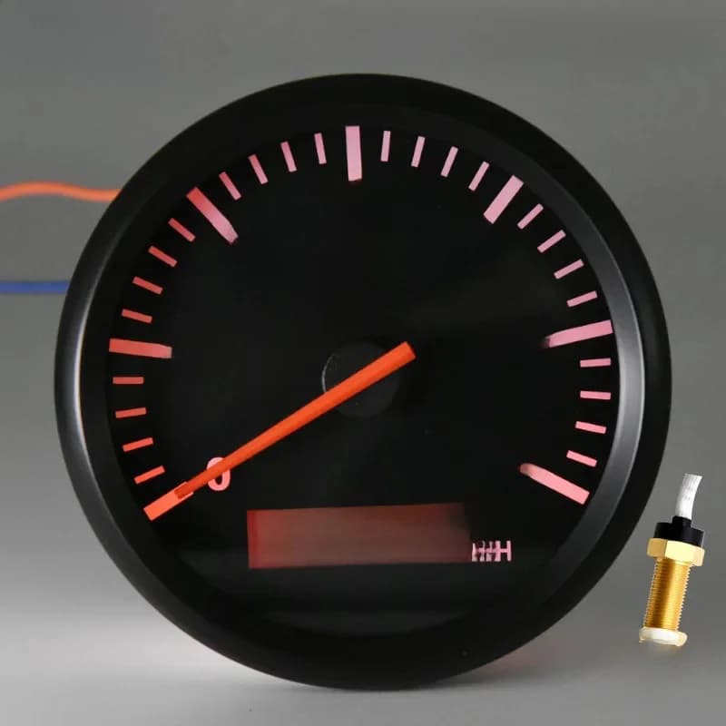 Tachymètre numérique personnalisé avec compteur de division de voiture, compteur de tours par minute marin, jauge de voiture avec capteur M16 M18, 12V, 24V, 6000 tr/min, 85mm