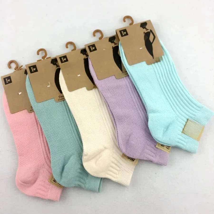 5 paires 100 coton chaussettes femmes hommes femme 1 ensemble Lot couleur Pack couleur bonbon dames chaussette couleur unie Invisible femme chaussette unisexe