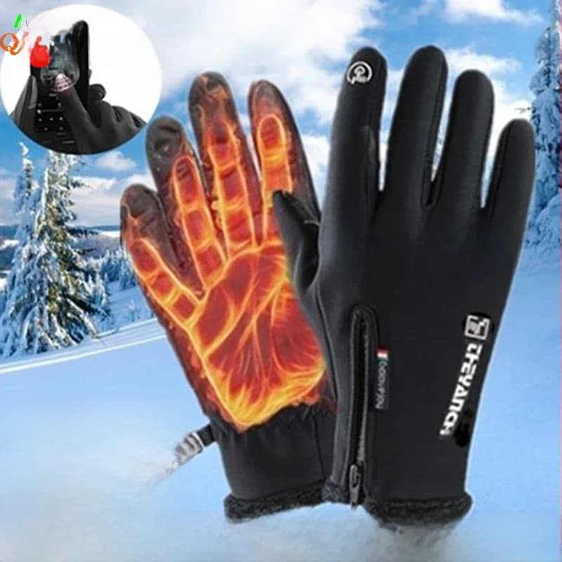 Gants d'équitation de moto thermiques imperméables pour hommes et femmes, gants d'équitation de vélo de montagne, écran tactile, sourire, extérieur, doublé, degré, non ald, hiver