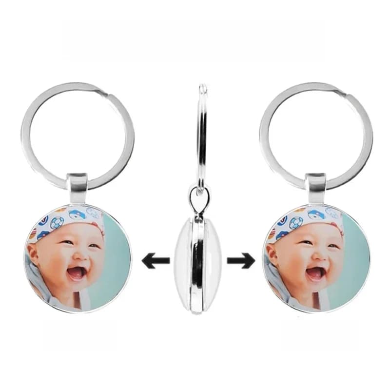 Pendentif personnalisé double face, porte-clés personnalisé pour bébé, Photo maman papa grands-parents, les parents aiment un cadeau pour membre de la famille
