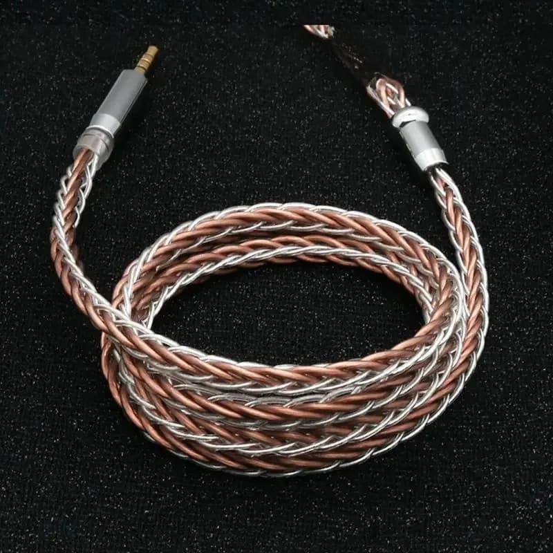 XINHS H18 8 noyaux argent pur et cuivre monocristallin tresse mixte câble de mise à niveau pour casque