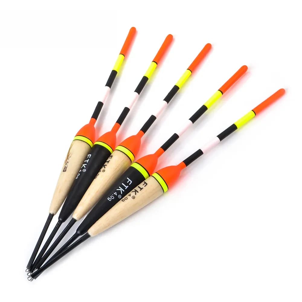 FTK Barguzinsky sapin clair sur le noir 5 pièces/lot flotteur de pêche longueur 19-23cm poids de flotteur 2g-6g pour la pêche à la carpe