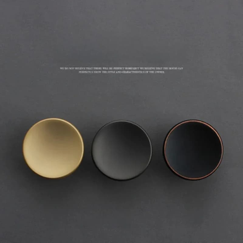 Bouton de tiroir rond Simple et moderne, en alliage de Zinc, pour armoire, commode, placard, porte de cuisine, quincaillerie de meubles