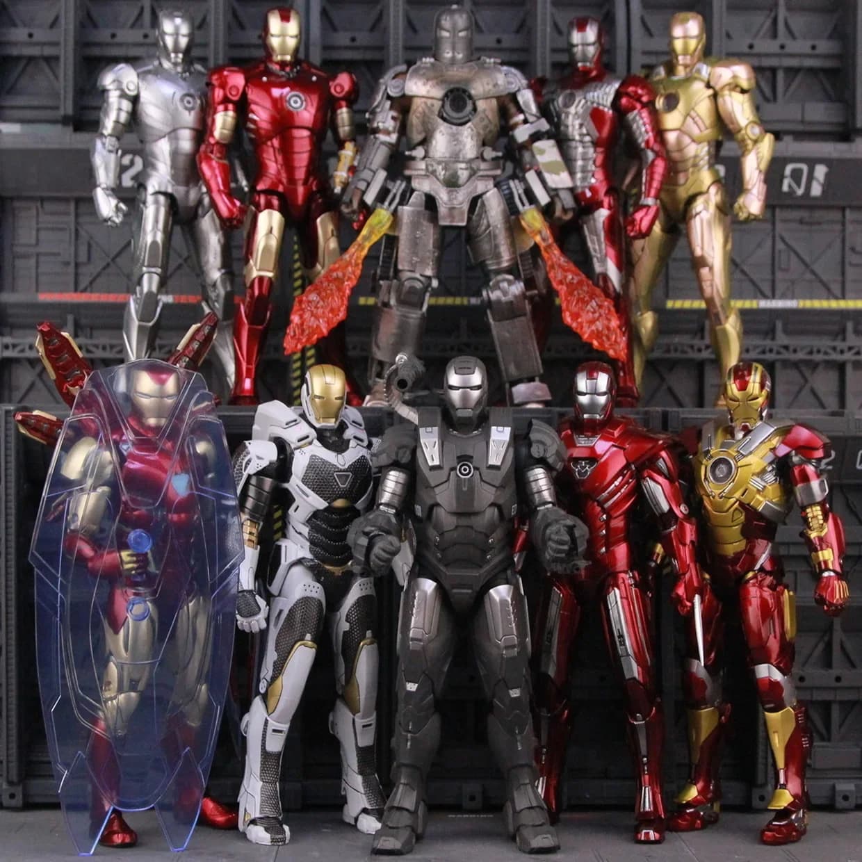ZD Toys Marvel Iron Man MK46 MK45 MK1 MK2 MK3 MK4 MK5 MK6 MK7 MK33 MK17 7 "Film figurine Iron Mark 1 2 3 4 5 6 7 légendes