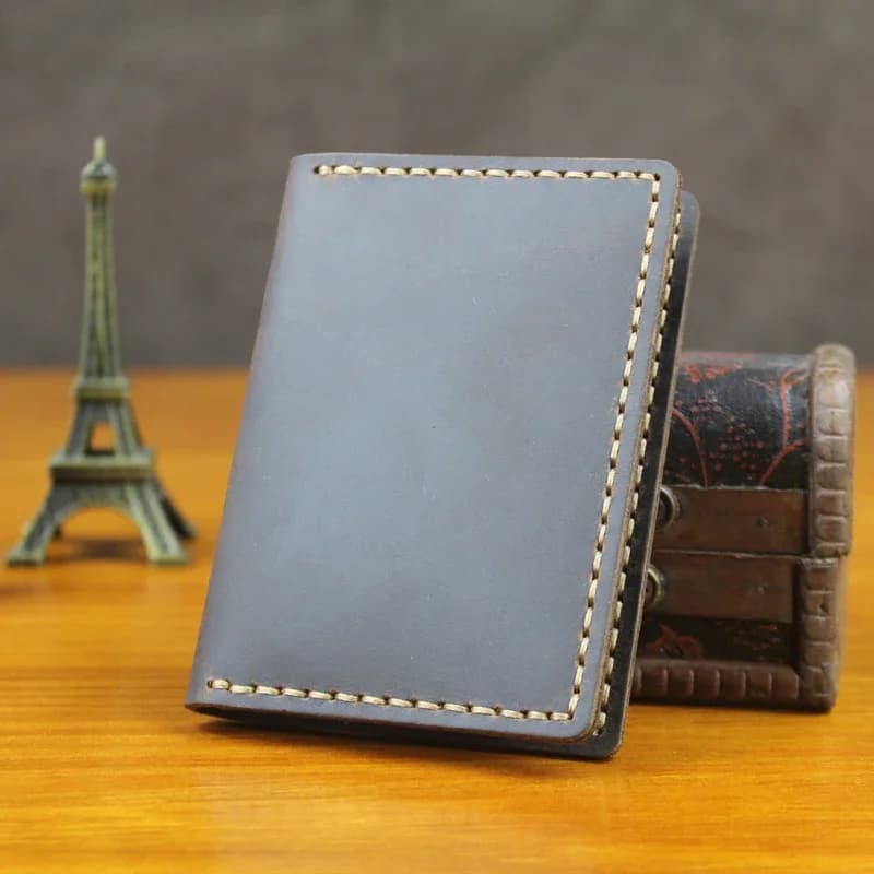 Porte-cartes de visite en cuir véritable fait à la main de luxe pour hommes, étui pour cartes de crédit, petites femmes, porte-carte d'identité, couverture, portefeuille pour cartes