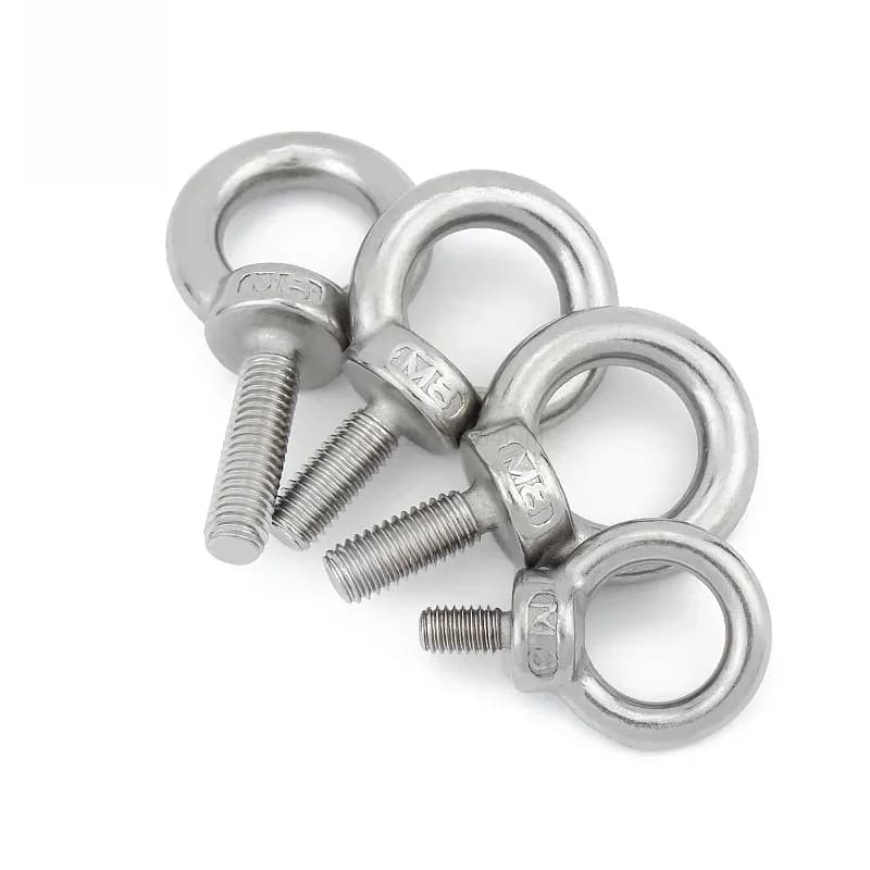 1-5 pièces M3 M4 M5 M6 M8 M10 M12 DIN580 boulon à œil en acier inoxydable 304 Marine levage vis à œil trou de boucle d'anneau pour câble corde boulon à œil