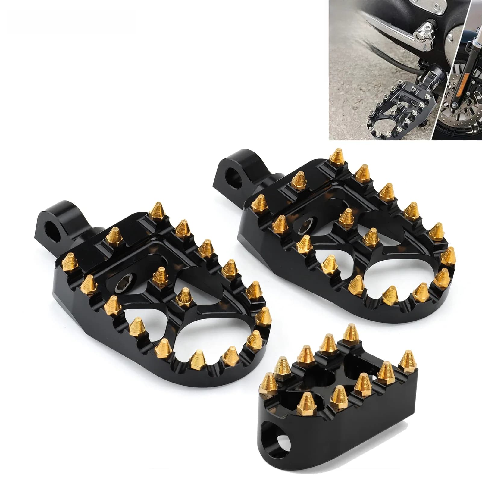 Repose-pieds larges de style MX Golden, pédales de frein et de changement de vitesse pour Harley Dyna Sportster 883 Bobber Chopper