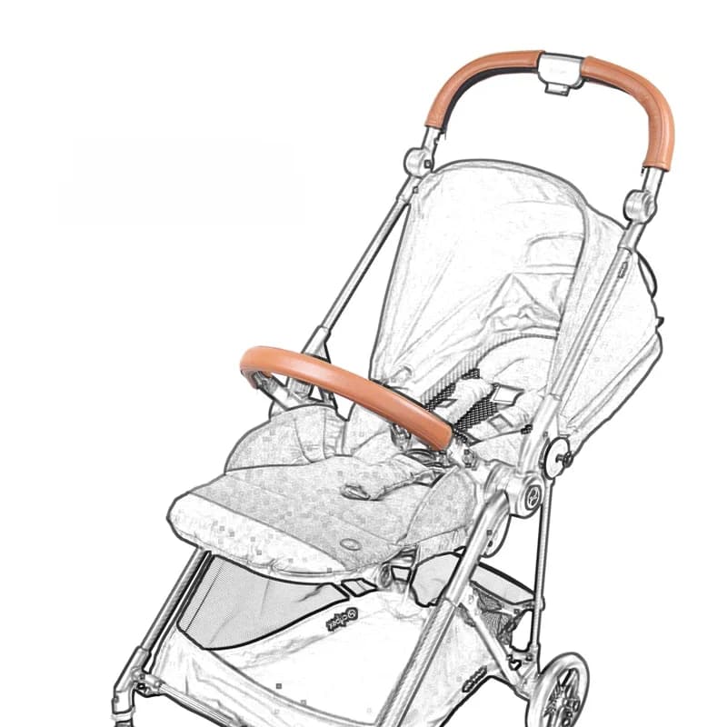 Nouvelle housse de poignée de poussette en cuir PU, adaptée à la poussette Cybex Melio Carbon, housse de protection pour accoudoir, accessoires de poussette