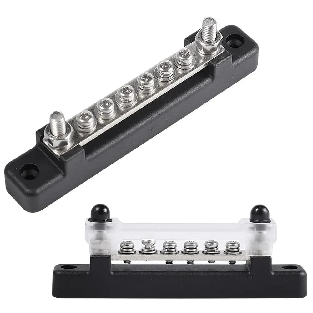 Barre omnibus terminale 6 avec couvercle transparent 130A AC/ 150A DC Distribution d'alimentation pour voiture bateau caravane marine XF-BB001C-6P