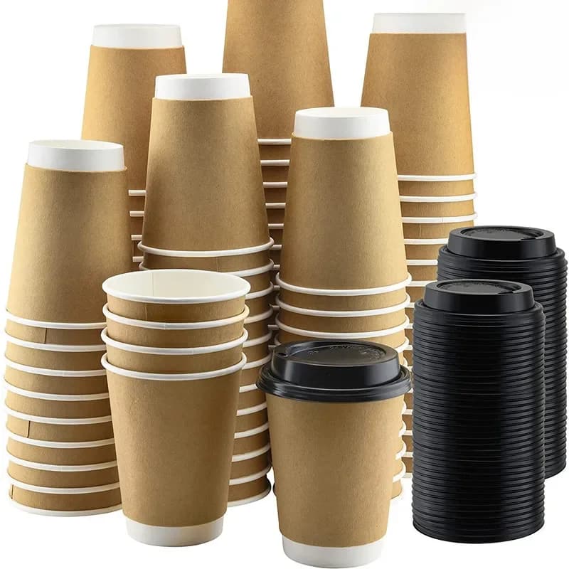 Gobelet en papier à double paroi avec veds, café, thé, boissons chaudes, poulet standardistTo Go standardisation