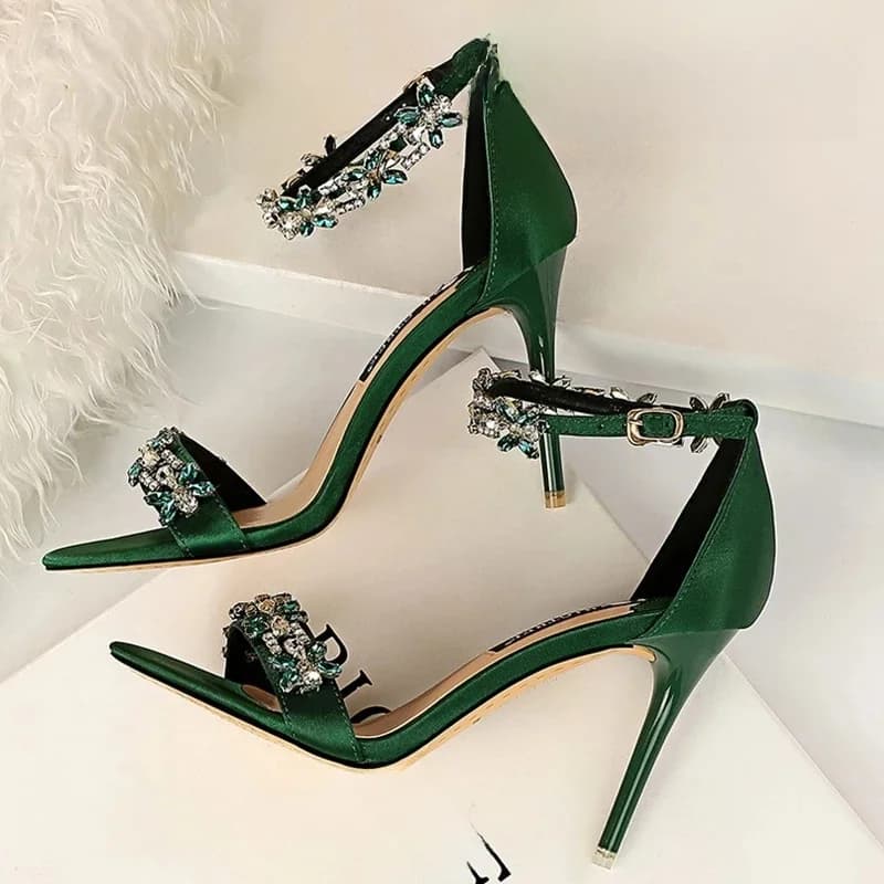 BIGTREE chaussures bout ouvert strass sandales femmes 2026 nouveau concepteur Sexy talons hauts sandales femmes chaussures été sandales à talons