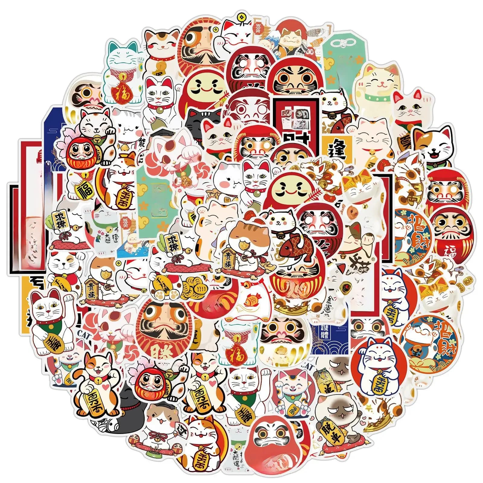 Autocollants chat porte-bonheur mignon, 10/30/50 pièces, dessin animé japonais, étanche, Skateboard, téléphone de voyage, ordinateur portable, bagages, jouet classique pour enfants