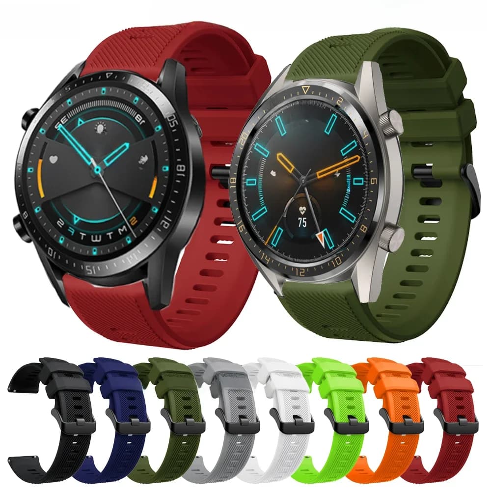 Bracelet de montre pour Huawei montre GT1 GT 2 3 4 46mm Smartwatch Silicone 22MM Bracelet de montre pour Huawei montre 4 3 2 pro ceinture Bracelet