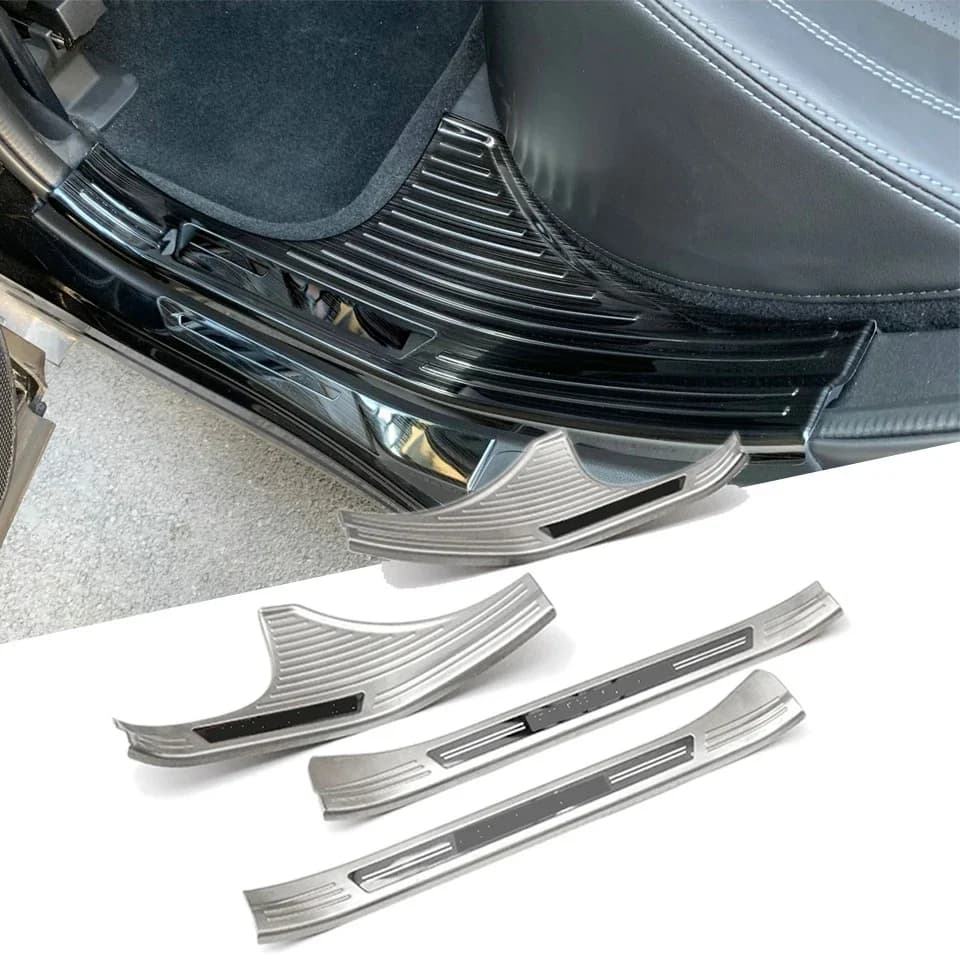 Couvercle de plaque de seuil de porte de pédale intégrée pour Subaru Forester SK 2019, 4 pièces, pièces de seuil en acier inoxydable, accessoires de voiture
