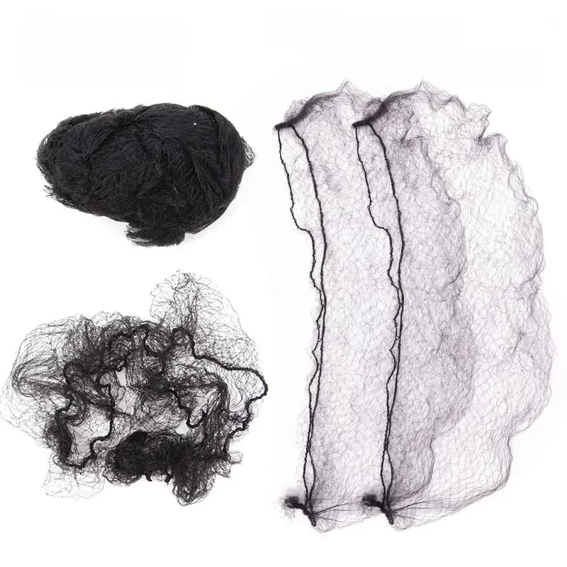 Nunify 20 pièces filets à cheveux Invisible bord élastique maille noir perruque casquettes filet à cheveux pour perruques longue perruque accessoires cheveux chignon couverture Net