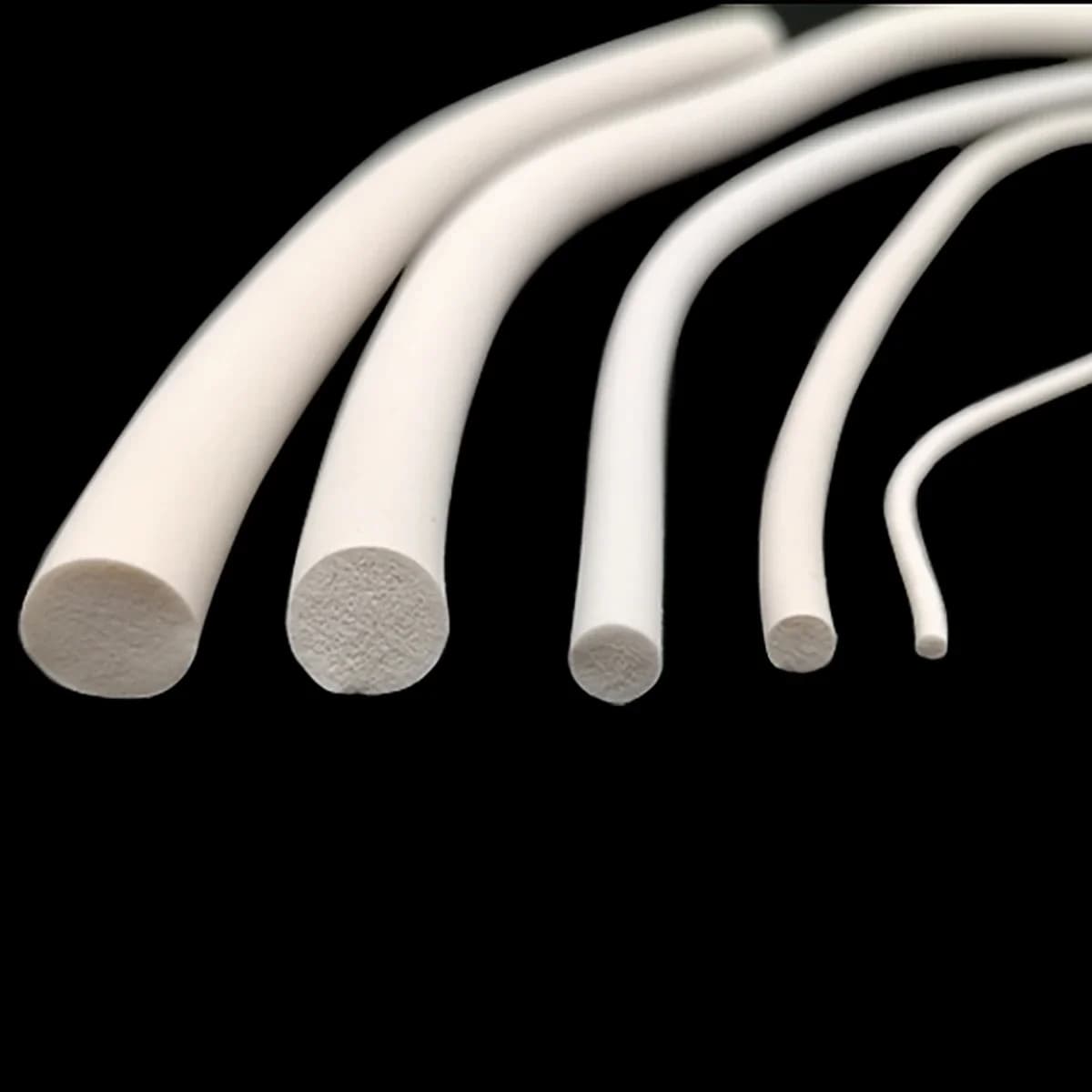 Bande d'éponge en caoutchouc de Silicone, bande d'étanchéité en mousse de Silicone blanche, cordon moussant rond VMQ Dia.1/1.5/2/2.5/3/3.5/4/4.5/5/6-30mm