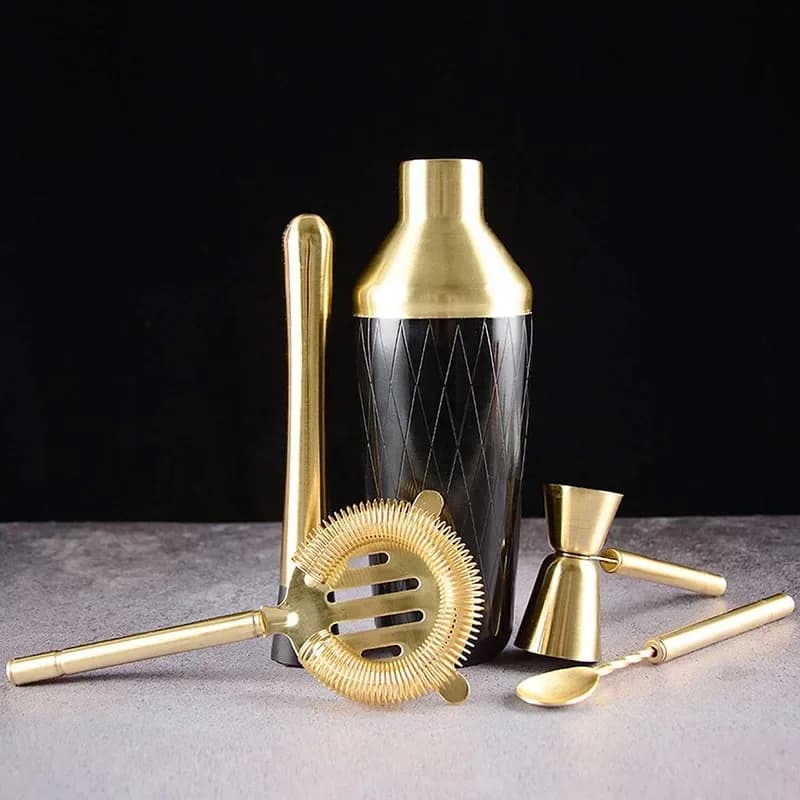 Ensemble de Bar à Cocktail avec accessoires, Kit Martini avec Jigger à mesurer et cuillère à mélanger, passoire, Muddler