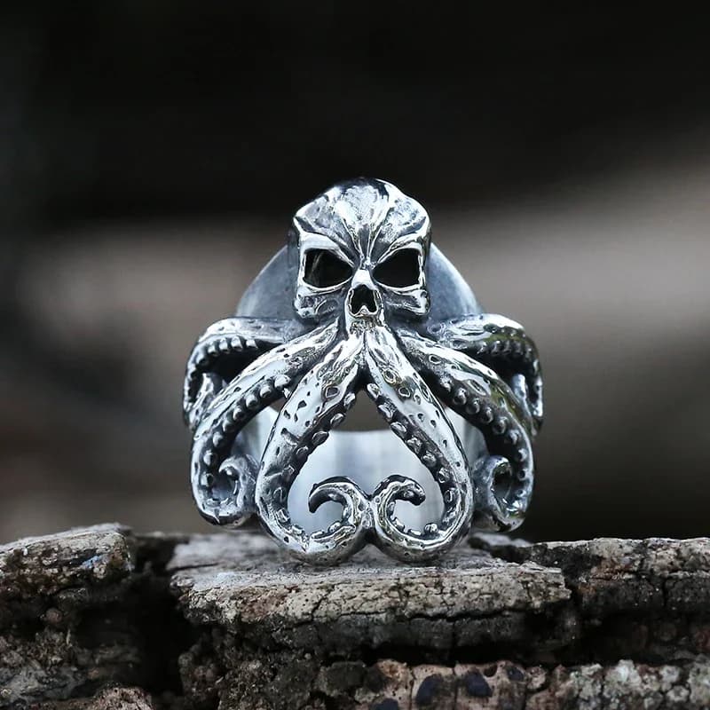 Bagues de marin en acier inoxydable pour hommes, breloque de noël, Halloween, crâne de poulpe, Punk, rondelle, bijoux cadeau pour marin, livraison directe