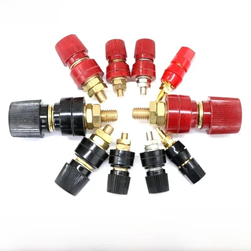 Vis filetée de poste de liaison de fil M5 M6 M8 M10, pinces d'onduleur de soudure de batterie au Lithium, alimentation électrique, Terminal de connexion d'épissure noir rouge
