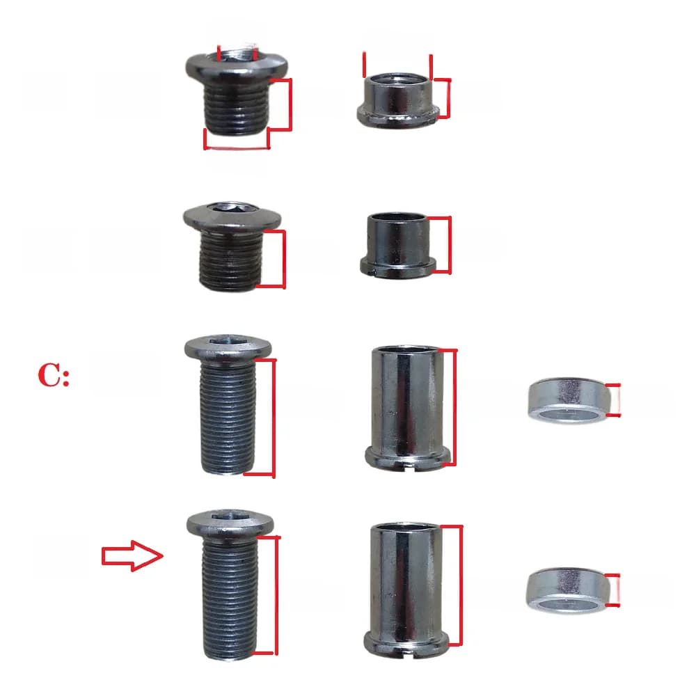 Vis de roue de chaîne de manivelle vtt, disque fixe, boulon, écrou, plateau, pièces de vélo de route, réaménagement de vélo pliant, pédalier, clou en acier monobloc