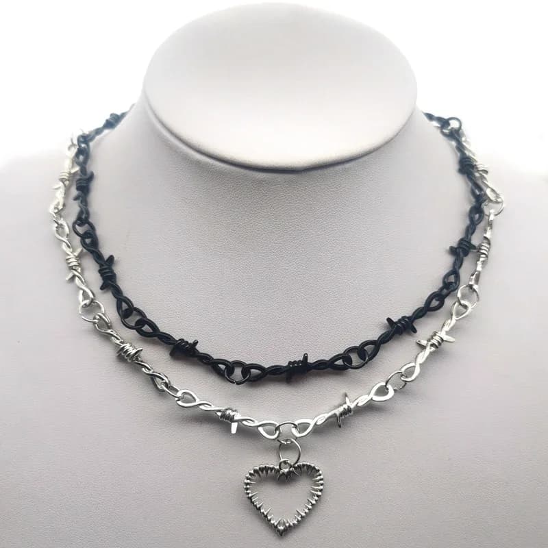 Collier ras du cou en fer noir pour femmes, petit arame, Style Hip-hop gothique Punk, fil de fer barbelé, chaîne d'épines, cadeaux