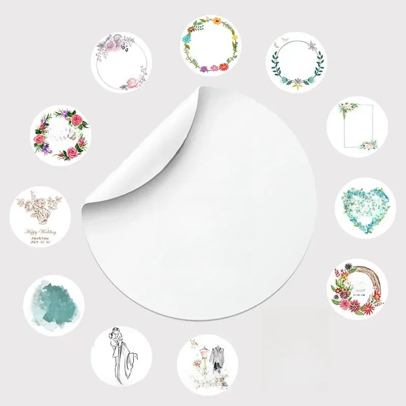 100 pièces Logo autocollants de mariage personnalisé ajouter votre texte Invitations personnalisées faveurs affaires étiquettes blanches 3.5CM