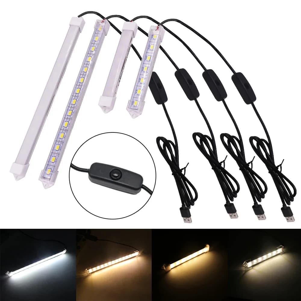 Barre lumineuse LED 5630, DC 5V, alimentation USB, bande rigide, couvercle blanc laiteux, barre rigide, lampe, Tube de Recharge, 10cm 20cm 50cm