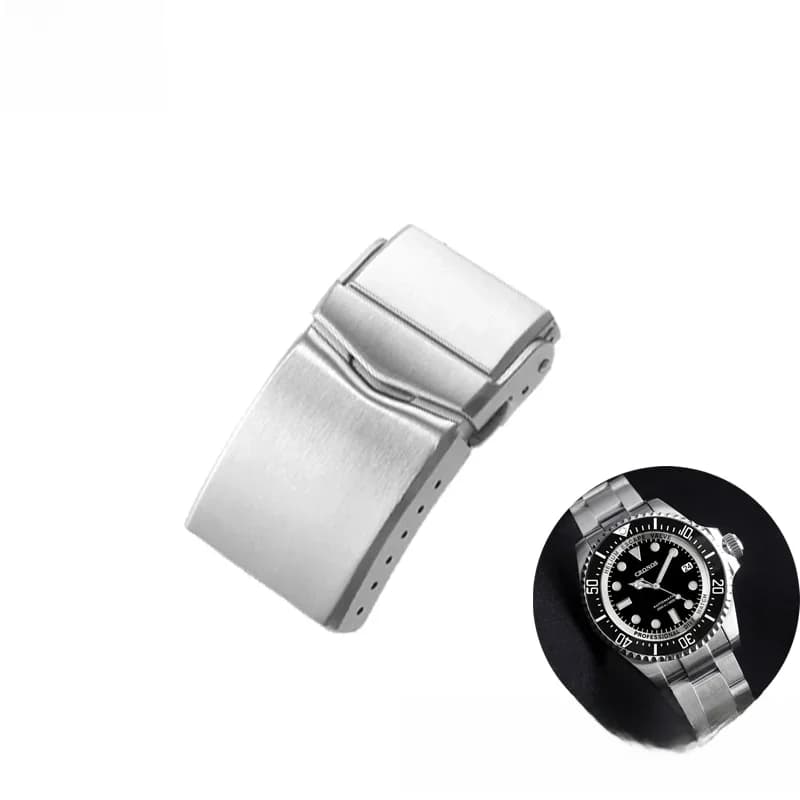Cronos – pièces de montre, Bracelet en métal, fermoir brossé solide en acier inoxydable, 18mm 20mm pour montre 62Mas