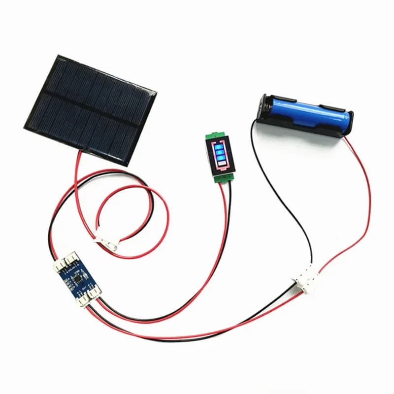 Kit DIY de panneau solaire 5V 5.5V 160mA 250mA 500mA 1W 1.6W 2.5W avec régulateurs de charge de batterie au lithium solaire 5V 1A et écran d'affichage
