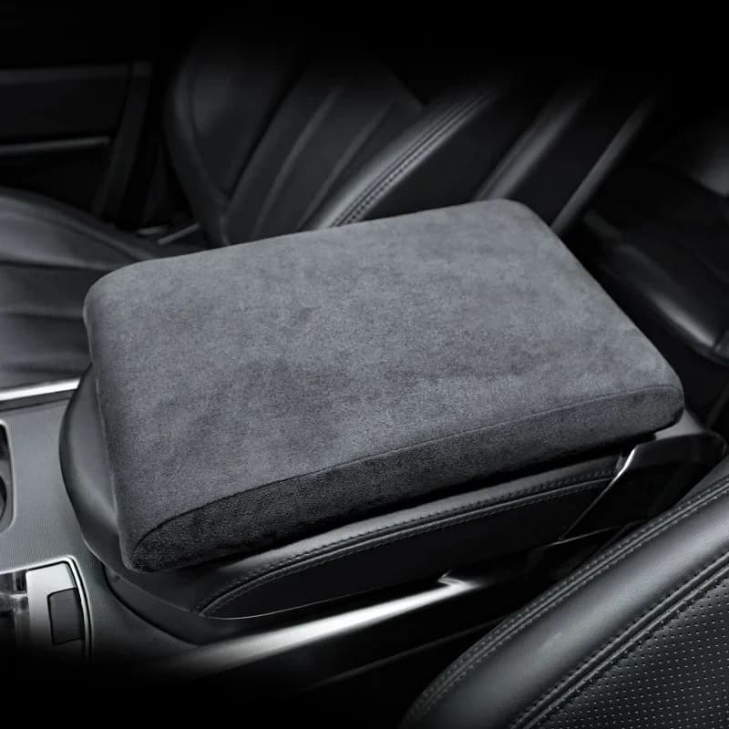 Coussin d'accoudoir de voiture en suède et peluche, coussin rehausseur en mousse générale, housse d'accoudoir auto, support pour les mains, accessoires d'intérieur