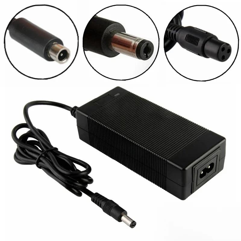 Chargeur de batterie au lithium 36V, pour 42V série 10, chargeur silencieux, connecteur 3P GX12, DC 8mm, 5.5x2.1mm