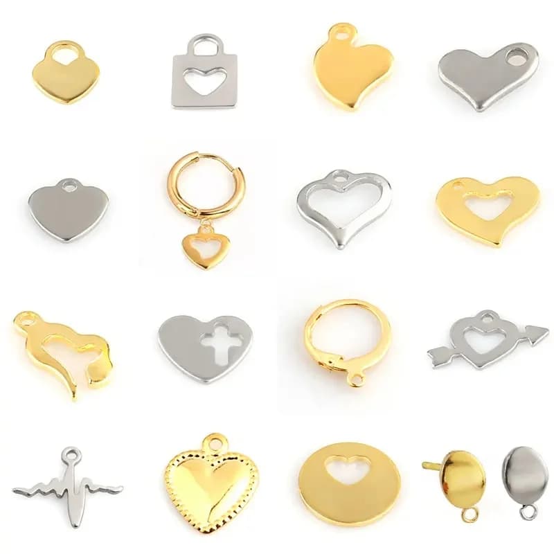 20 pcs/lot coeur breloque pendentifs en acier inoxydable Mini amour coeur pendentif breloques pour la fabrication de bijoux bricolage boucles d'oreilles faisant des fournitures