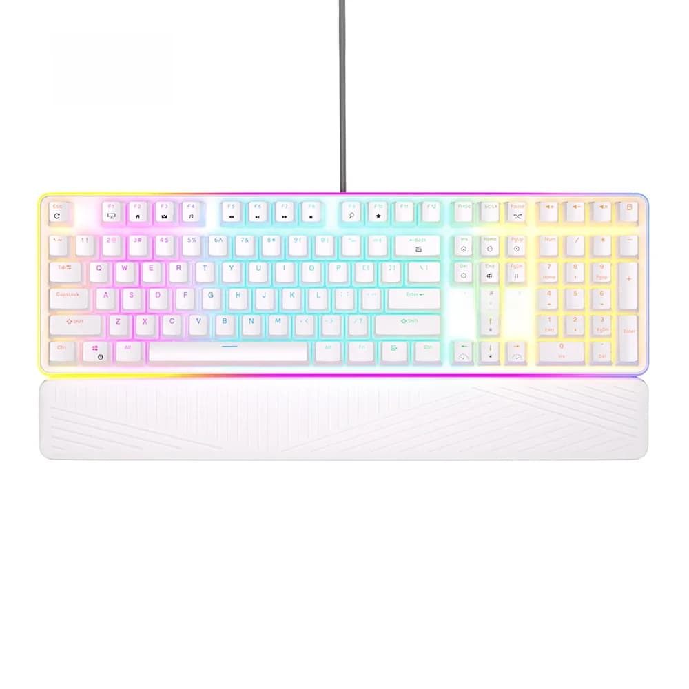 RK ROYAL KLUDGE RK918 rvb rétro-éclairage filaire clavier mécanique de jeu 108 touches Anti-image fantôme avec grande lampe latérale de surveillance LED