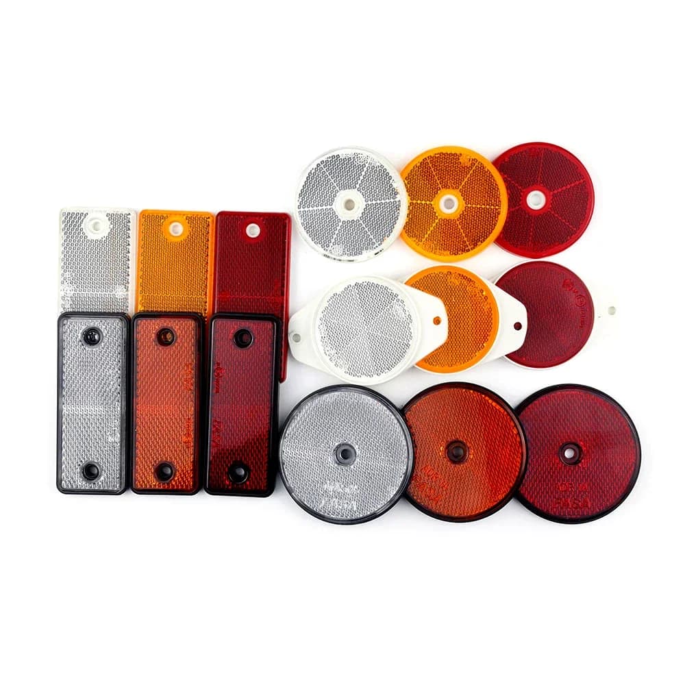 AOHEWEI 1x réflecteur arrière rond rectangulaire vis fixe bandes réfléchissantes de sécurité sur remorque voiture camion caravane transporteurs clôture