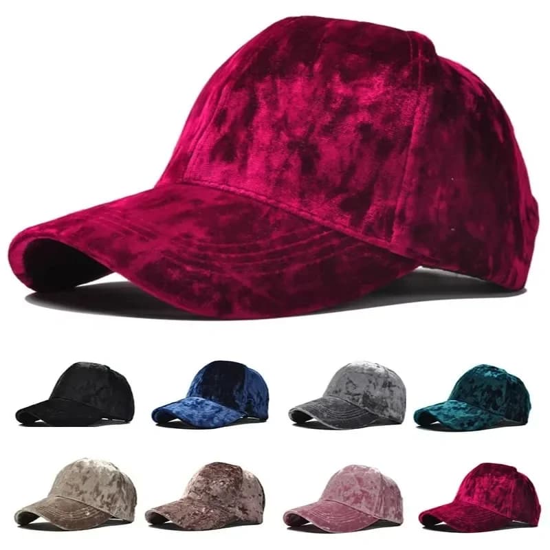 Casquette de Baseball unisexe en velours doré, mode automne et hiver, chapeau décontracté à bord incurvé, casquette Hip-hop Bob, nouvelle collection