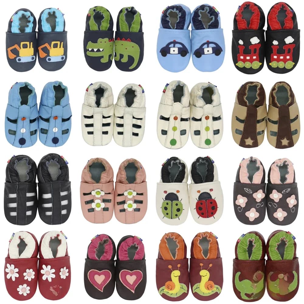 001Carozoo nouveau-né bébé chaussures filles pantoufles doux en cuir de vache sandales garçons premiers marcheurs baskets chaussette chaussures