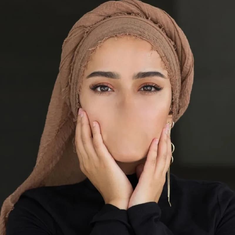 Musulman froissé 70*175Cm femmes Hijab écharpe doux coton foulard islamique bandeau Hijab Femme Musulman comme mariage Hijab