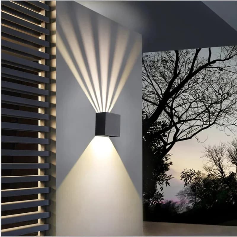 Applique murale Cube LED en aluminium, imperméable conforme à la norme IP65, éclairage d'intérieur et d'extérieur, faisceau réglable, idéal pour un jardin, une véranda ou une chambre à coucher