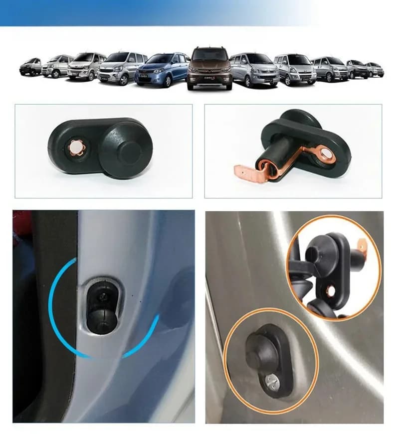 Joli de lampe de courtoisie de porte intérieure de véhicule, interrupteur de lampe de voiture universel, bouton poussoir automatique noir, étanche, partie de bouton, 2 pièces