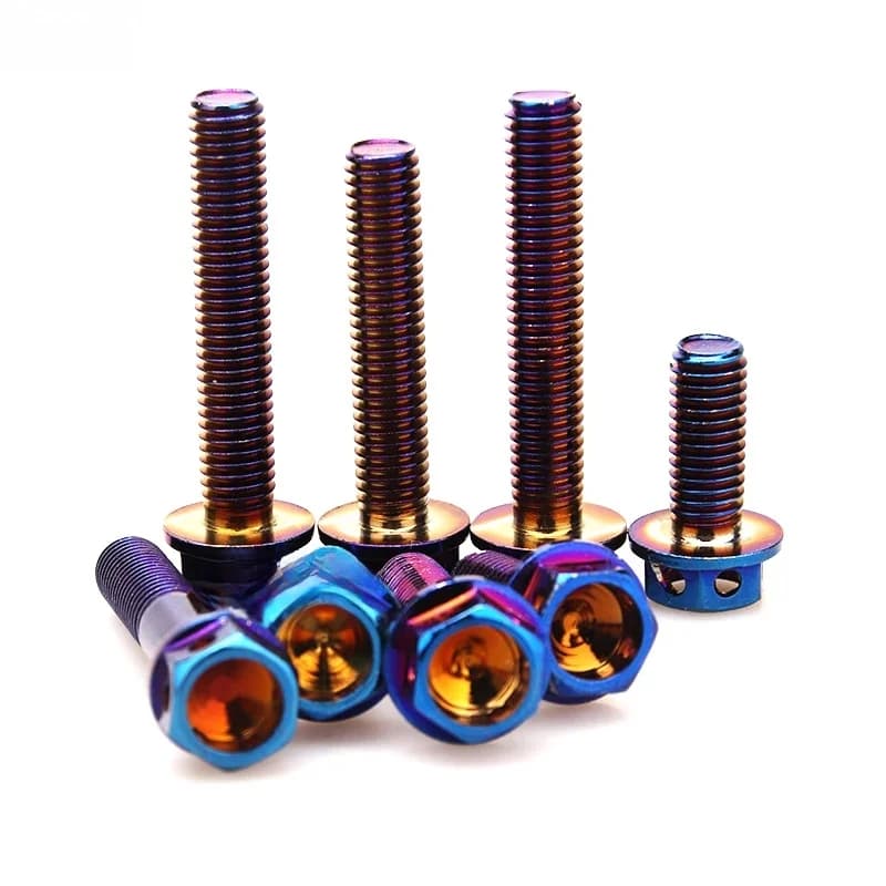 Boulons de frein à disque de moto M6 M8, 10 pièces, vis à tête hexagonale de couleur bleue brûlée, fixation de moteur