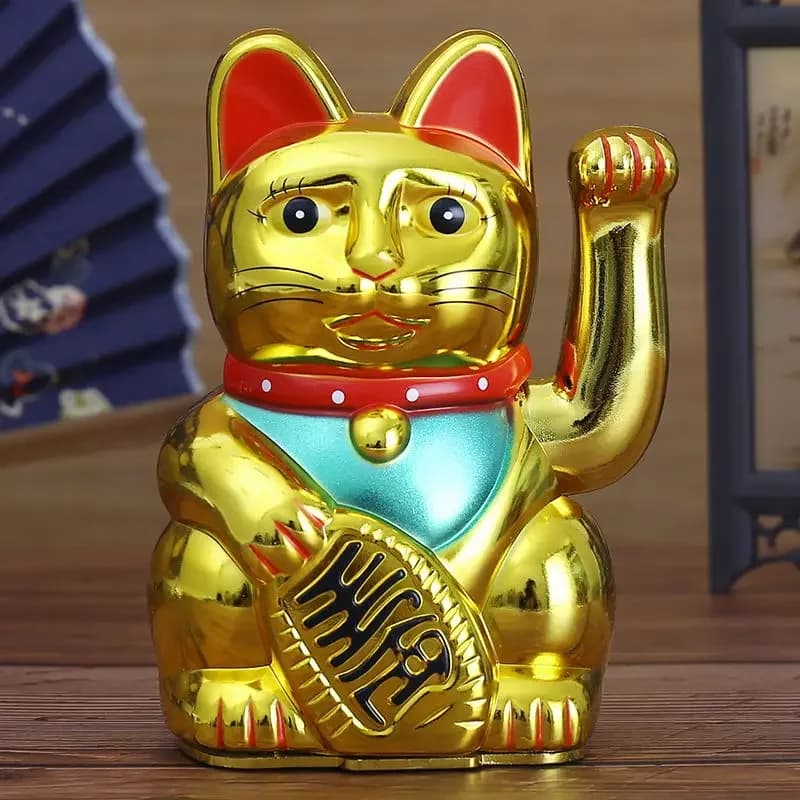 5 "/6" H chinois Feng Shui accroché chat richesse blanc agitant Fortune chat chanceux or argent meilleur cadeau pour bon décor de pièce 5 couleurs