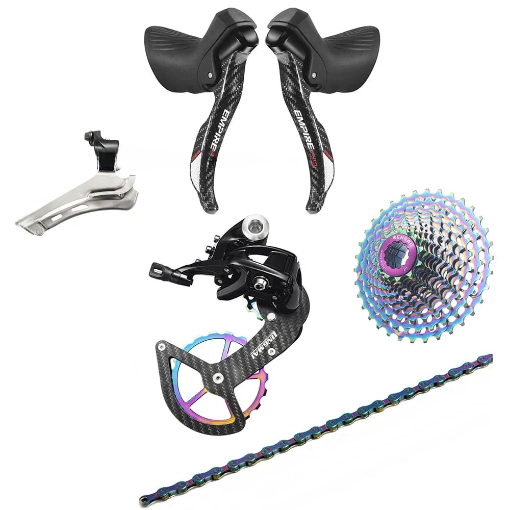 SENSAH EMPIRE PRO 6 Kits en Fiber de carbone 2x11/2x12 vitesses 22S 24s ensemble de route R/L levier de vitesses + R/F dérailleurs + Cassette/chaînes