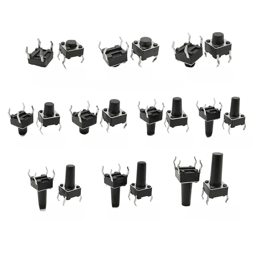 Commutateur SMD à réinitialisation automatique DIP 4 broches, panneau PCB momentané 6x6x4.3/5/6/7/8/9/10/11/12/13MM 6x6mm, 50 pièces mini bouton-poussoir Tactile