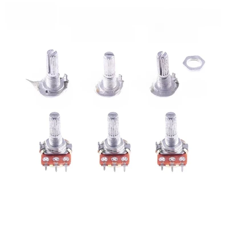 Potentiomètre à couplet unique WH148, 3 broches, 20MM, avec écrous, B1K B2K B5K B10K B20K B50K B100K B250K B500K B1M 1K 2K 5K 10K 100K, 5 pièces